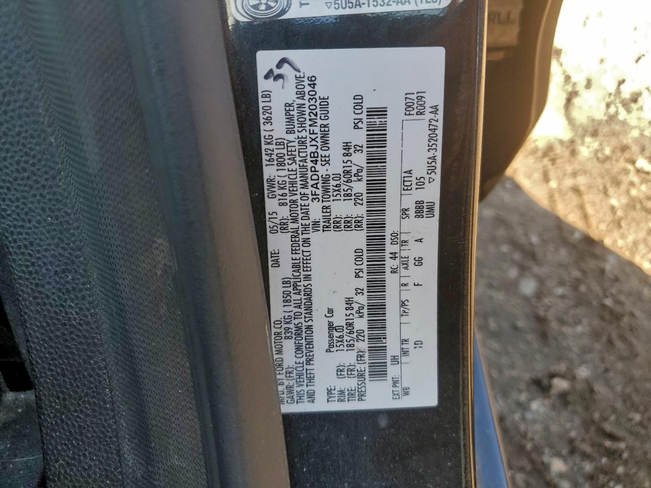 2015 FORD FIESTA SE photo 12