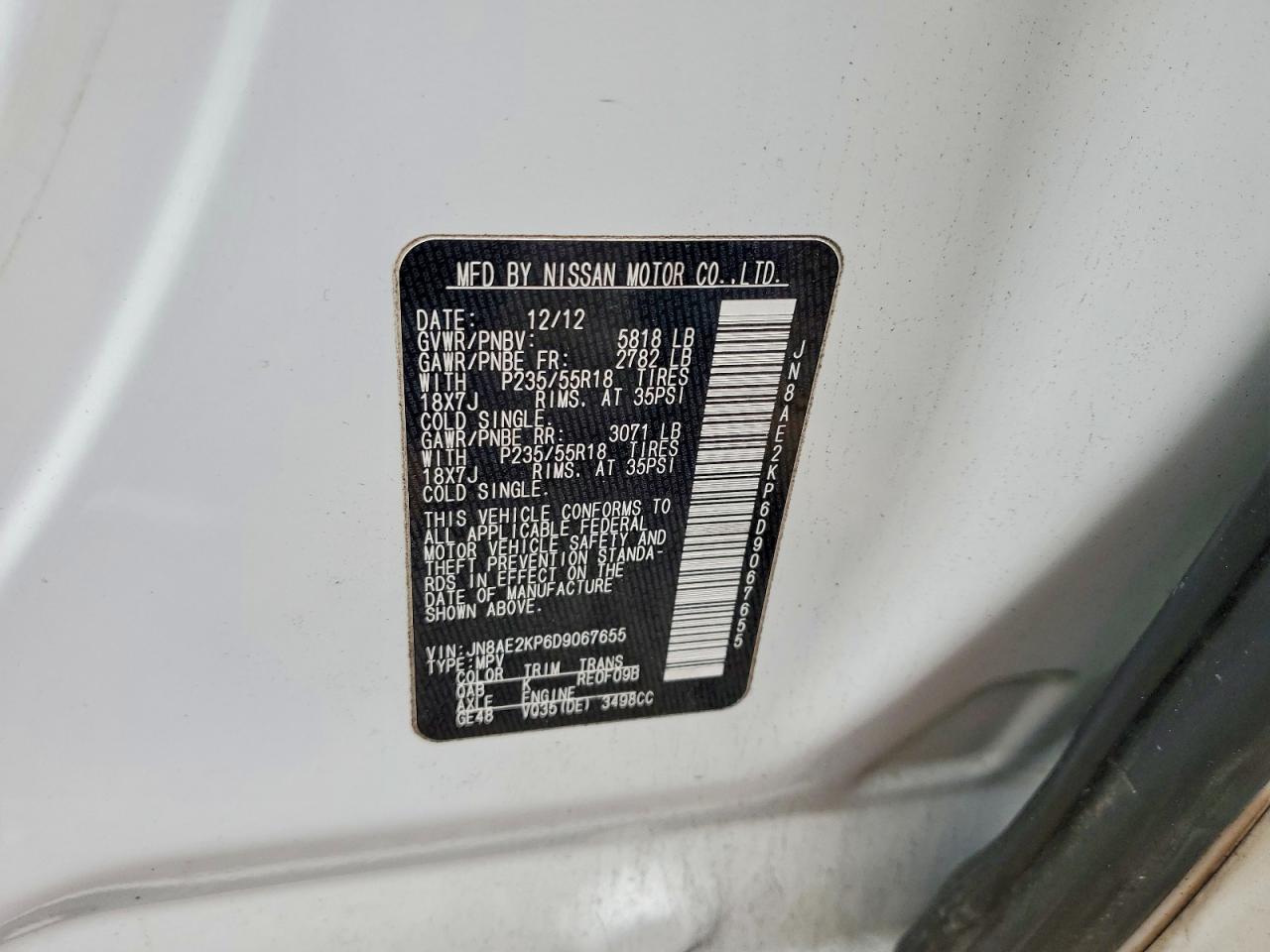 2013 NISSAN QUEST S photo 13
