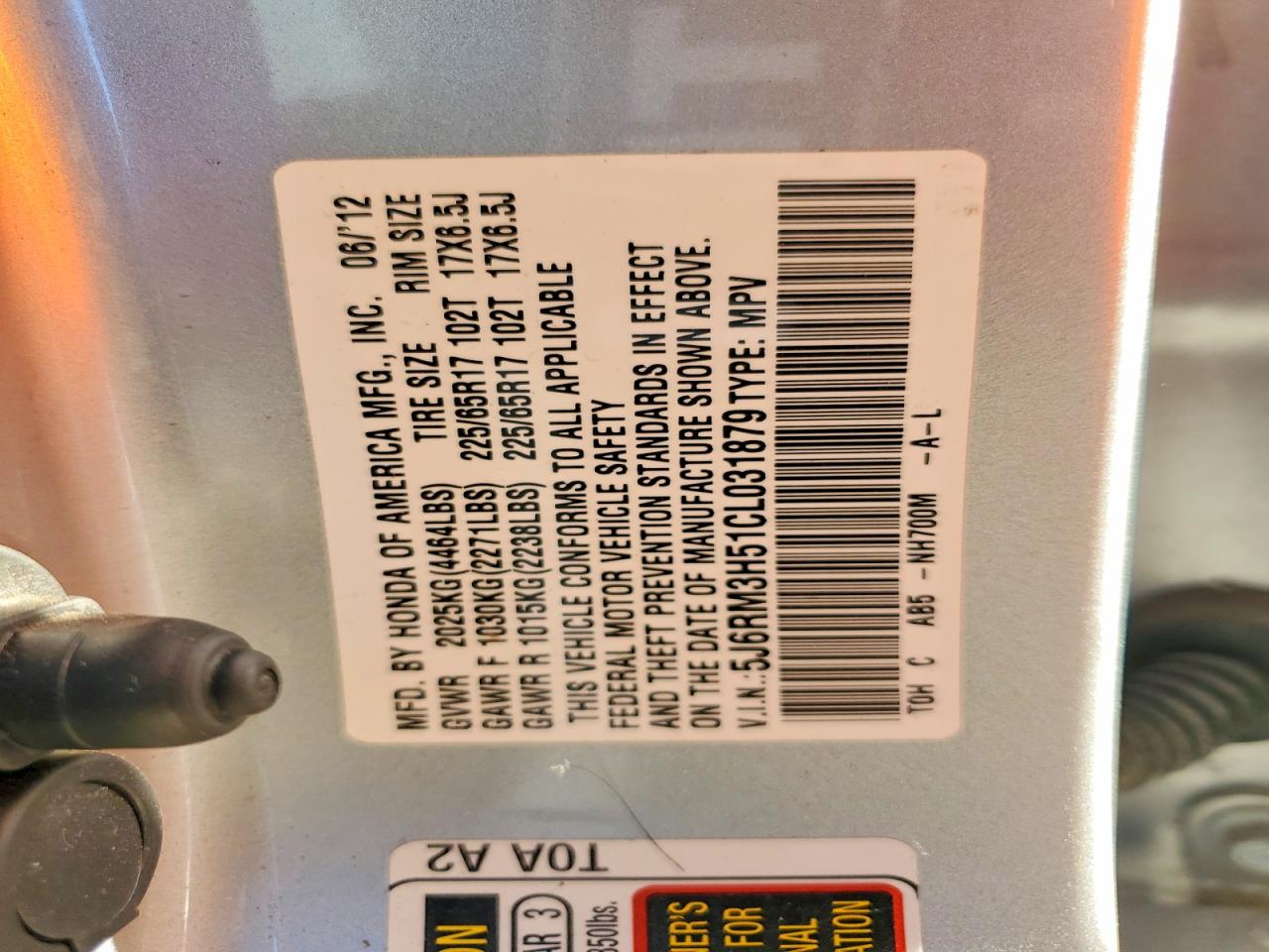 2012 HONDA CR-V EX photo 23