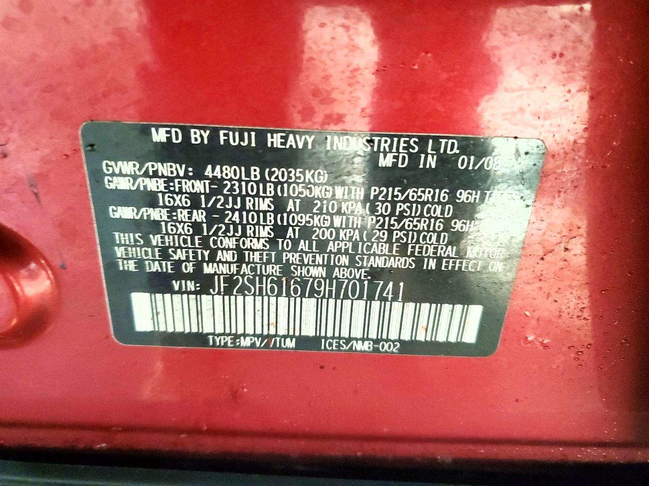 2009 SUBARU FORESTER 2.5X photo 13