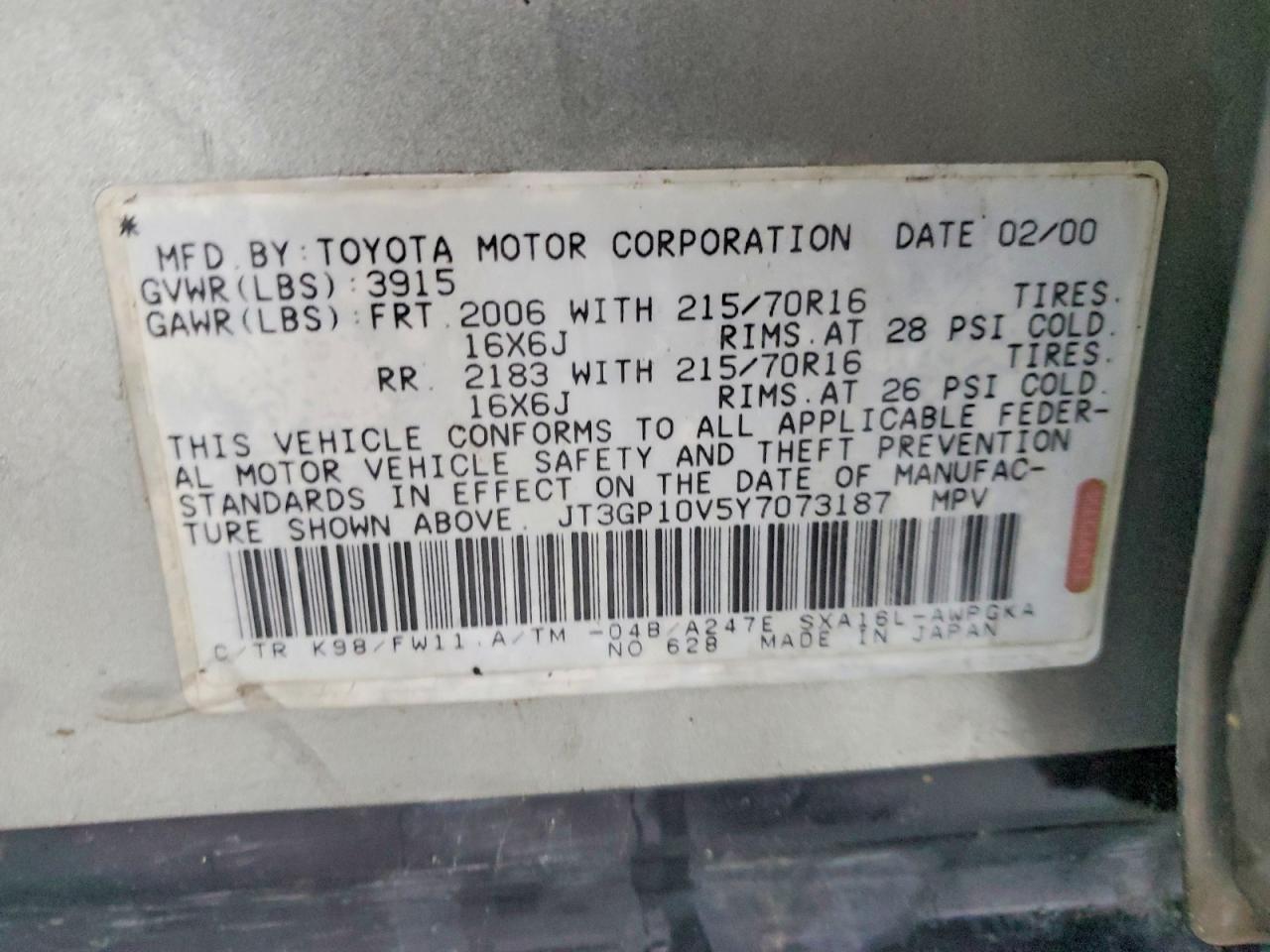 2000 TOYOTA RAV4 photo 13