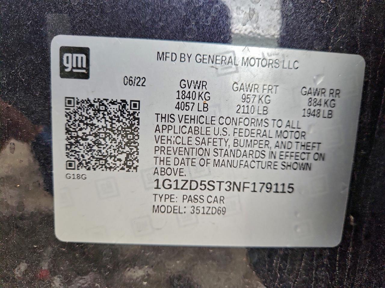 2022 CHEVROLET MALIBU LT photo 13