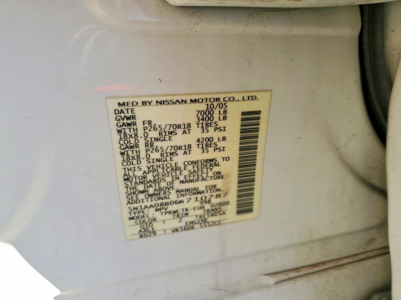 2006 NISSAN ARMADA SE photo 13