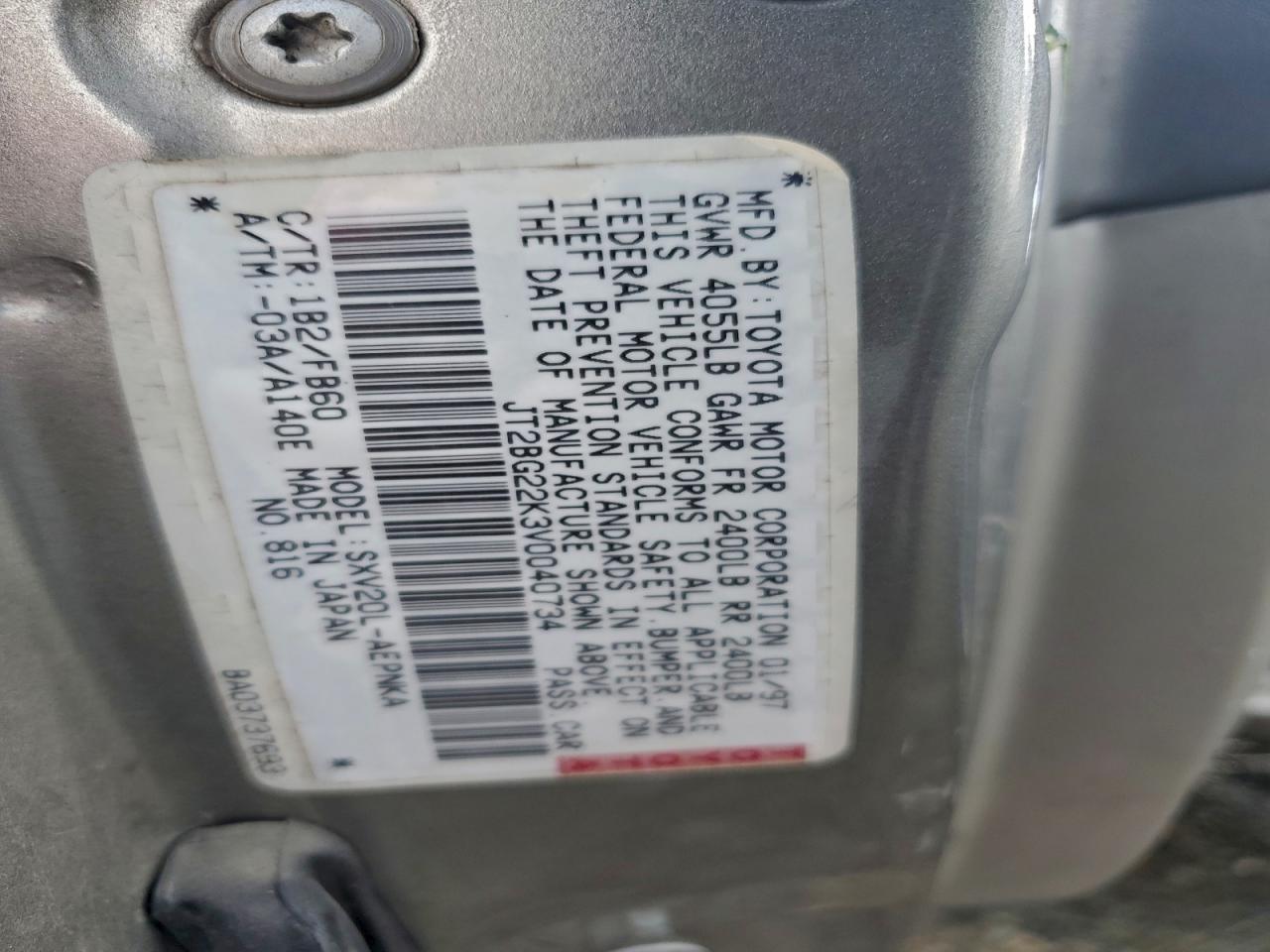 1997 TOYOTA CAMRY LE photo 12
