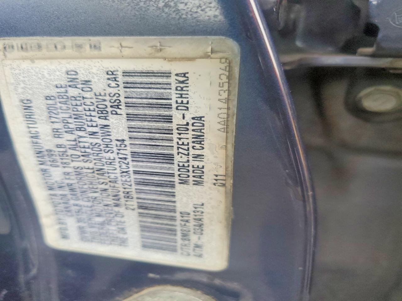 1999 TOYOTA COROLLA photo 12