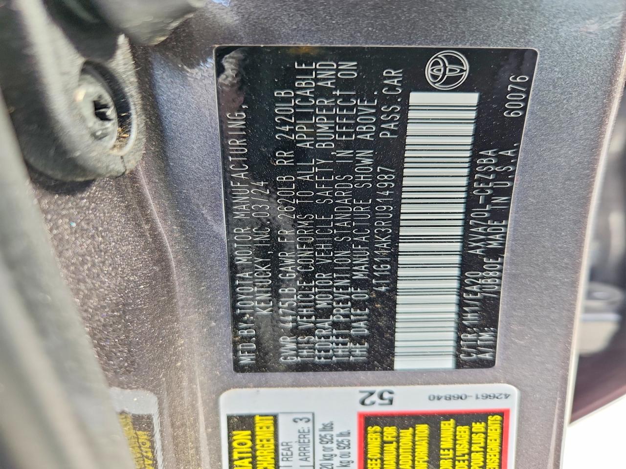 2024 TOYOTA CAMRY SE NIGHT SHADE photo 12