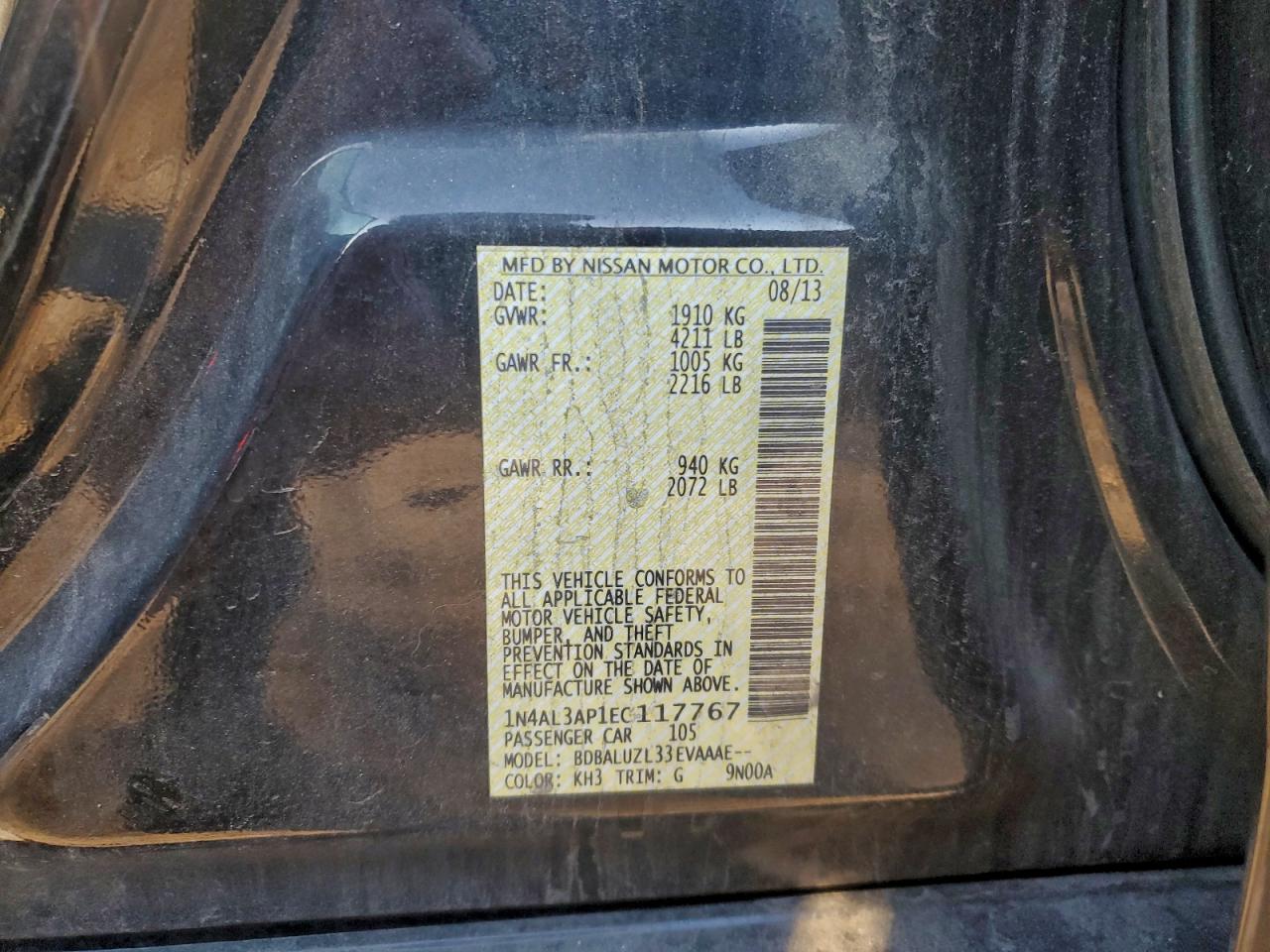 2014 NISSAN ALTIMA 2.5 photo 12