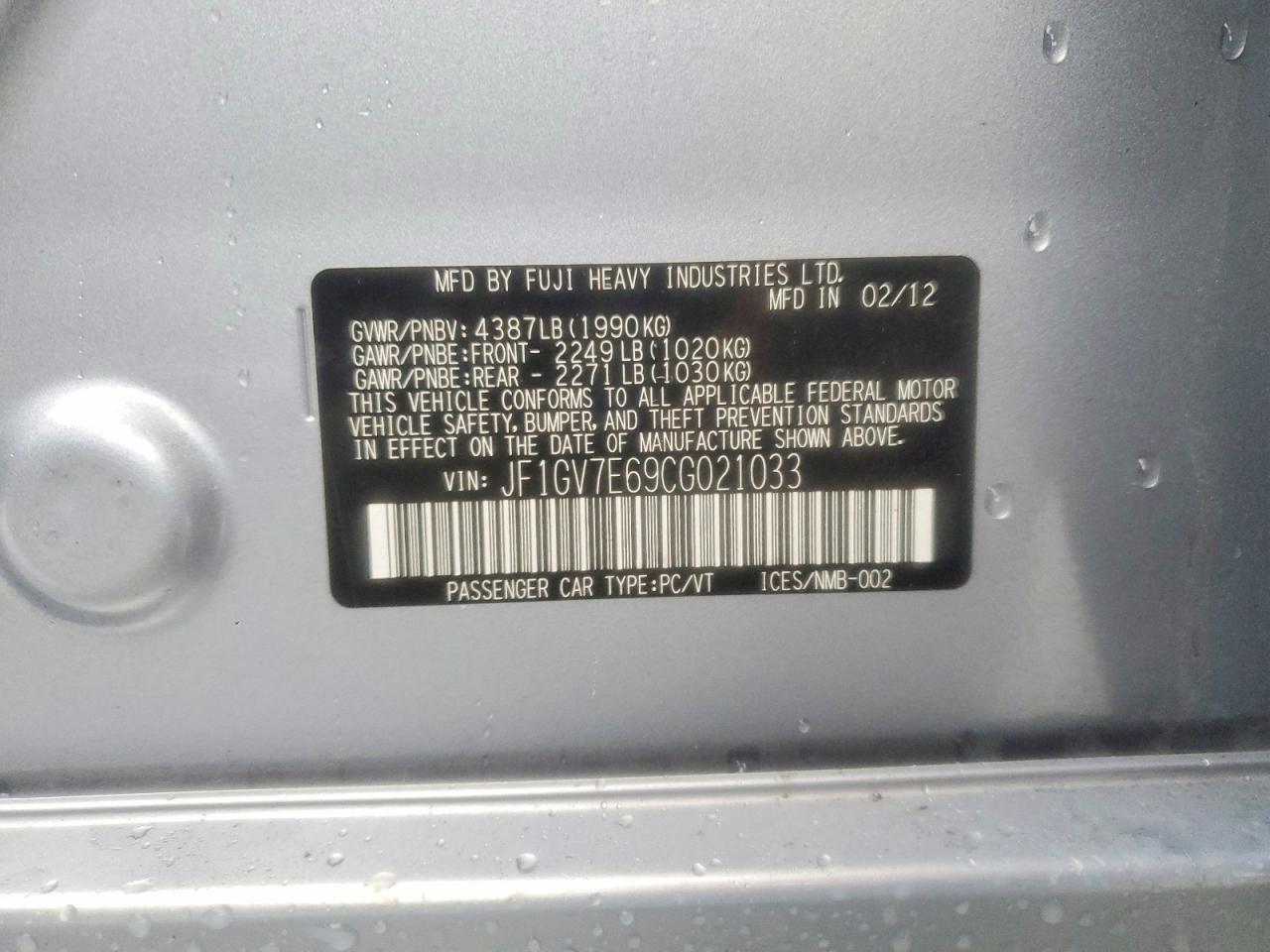 2012 SUBARU IMPREZA WRX photo 12