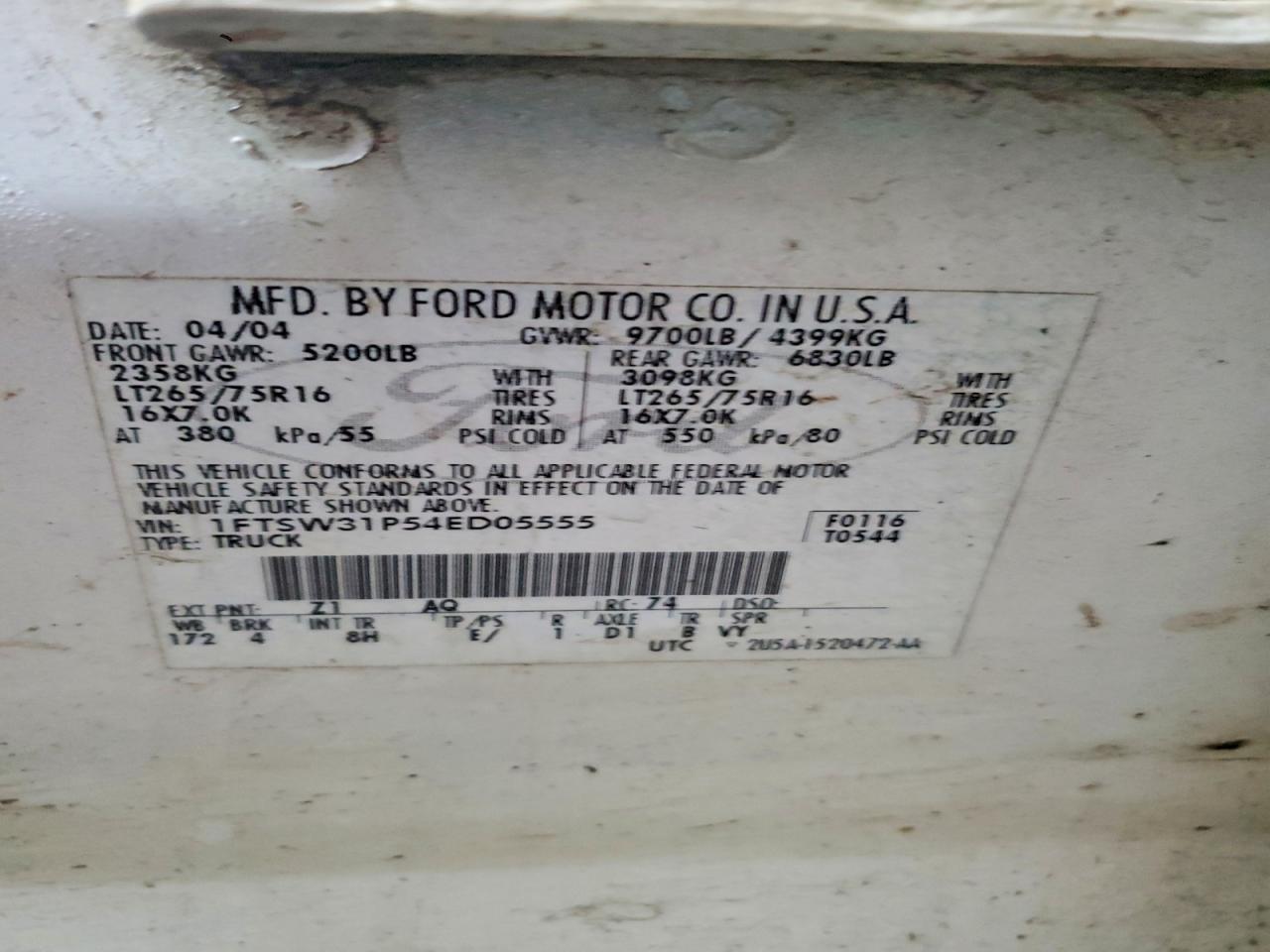 2004 FORD F350 SRW SUPER DUTY photo 12