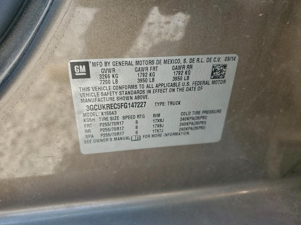 2015 CHEVROLET SILVERADO K1500 LT photo 12