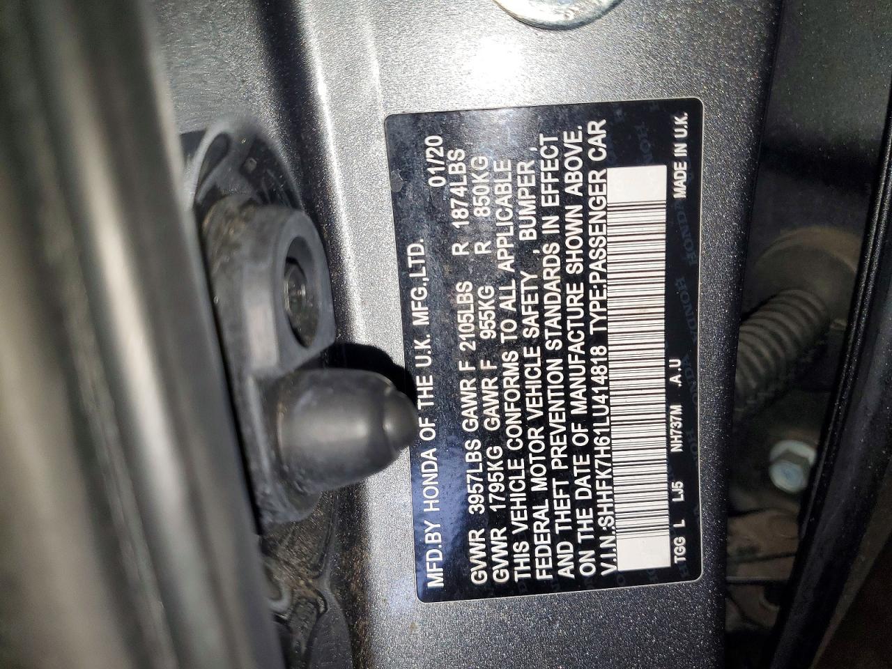 2020 HONDA CIVIC EX photo 12