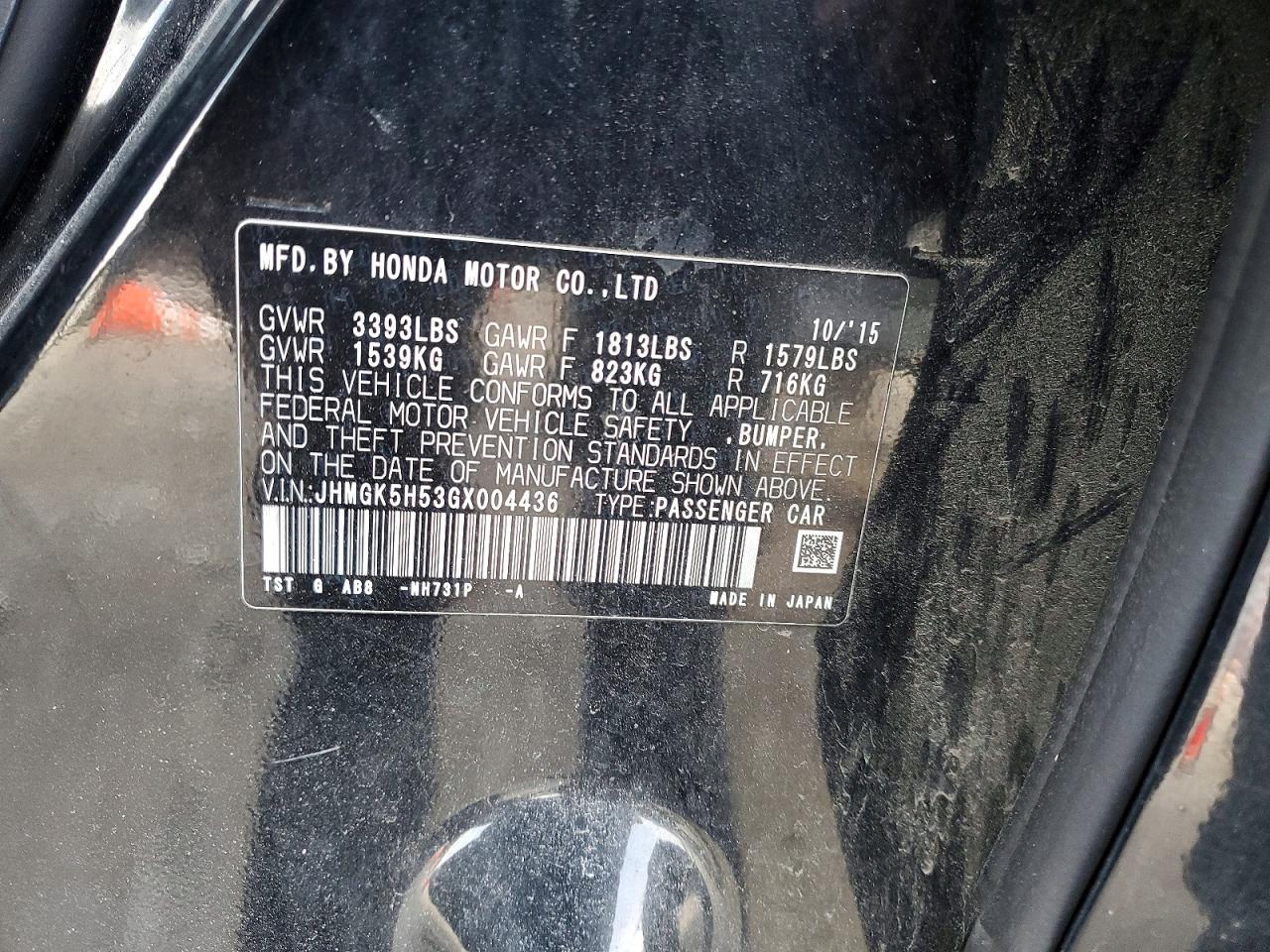 2016 HONDA FIT LX photo 12