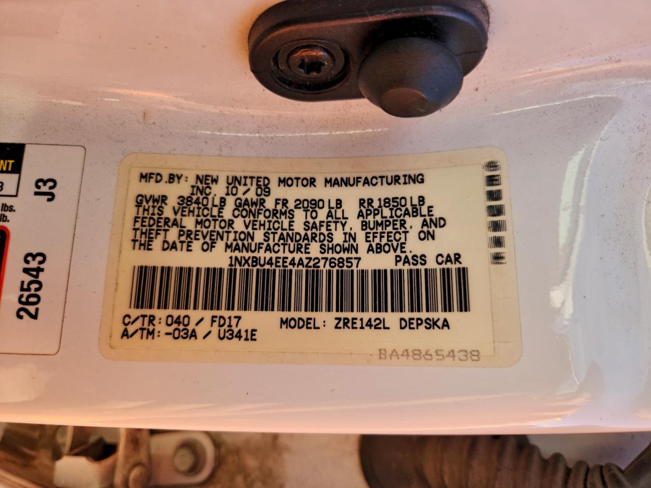 2010 TOYOTA COROLLA BASE photo 12