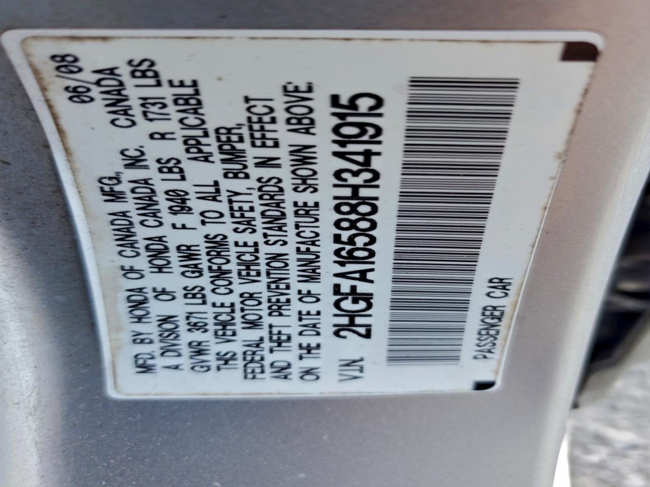 2008 HONDA CIVIC LX photo 12