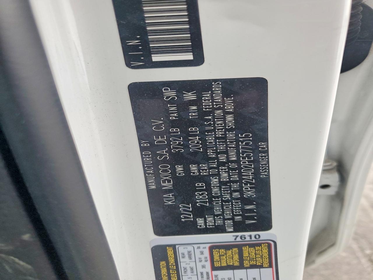 2023 KIA FORTE LX photo 12