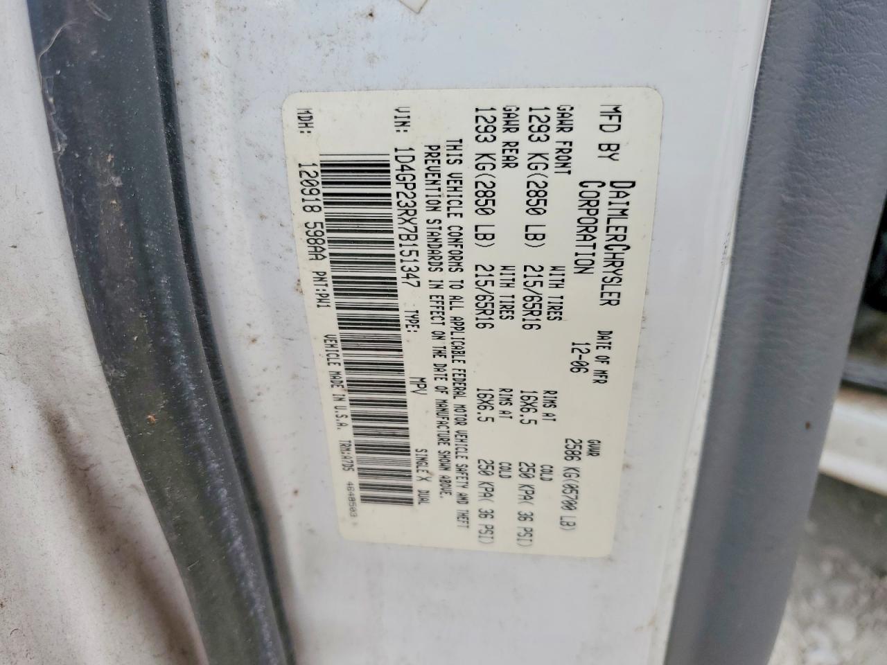 2007 DODGE GRAND CARAVAN C/V photo 13