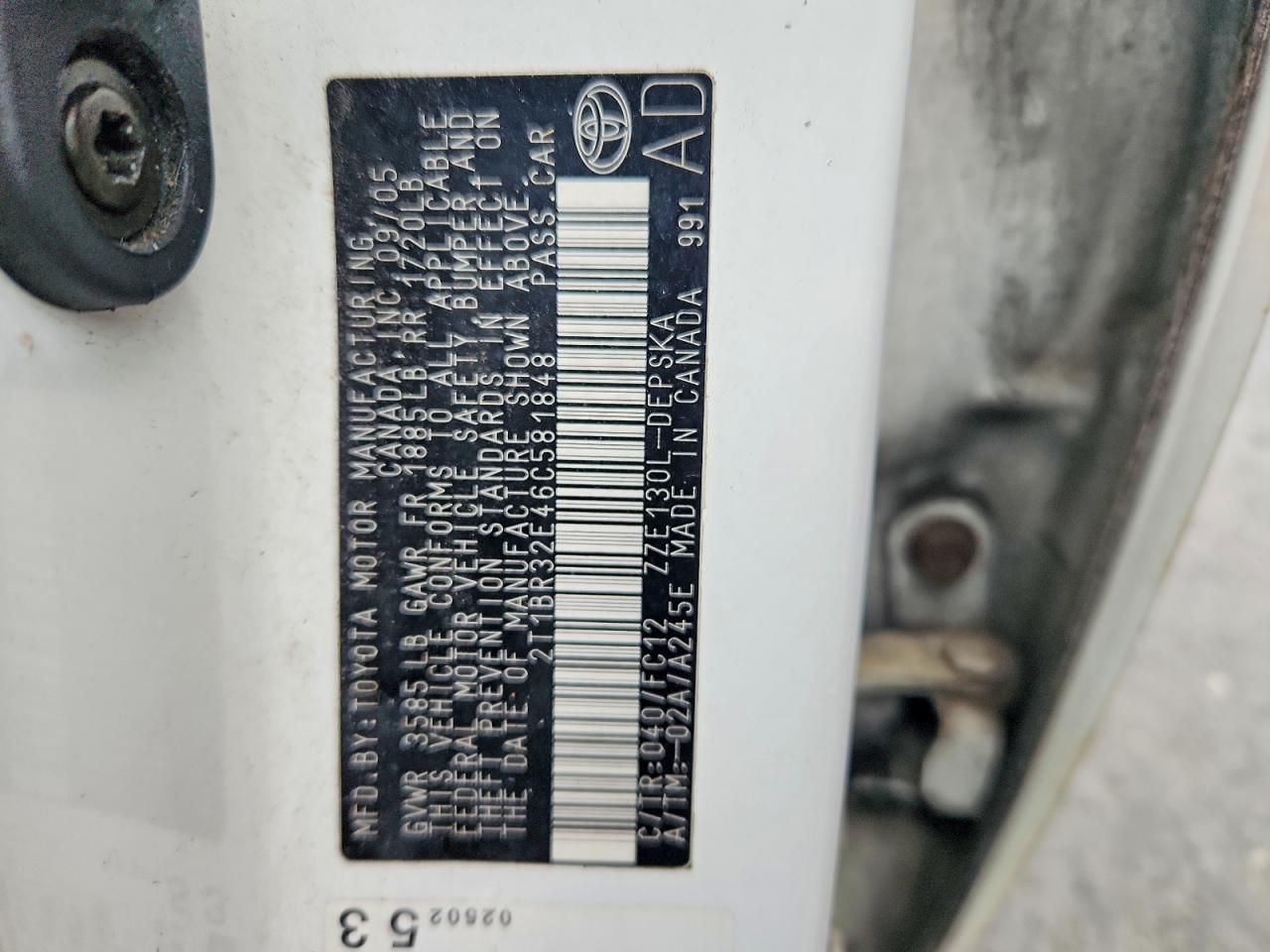 2006 TOYOTA COROLLA CE photo 12