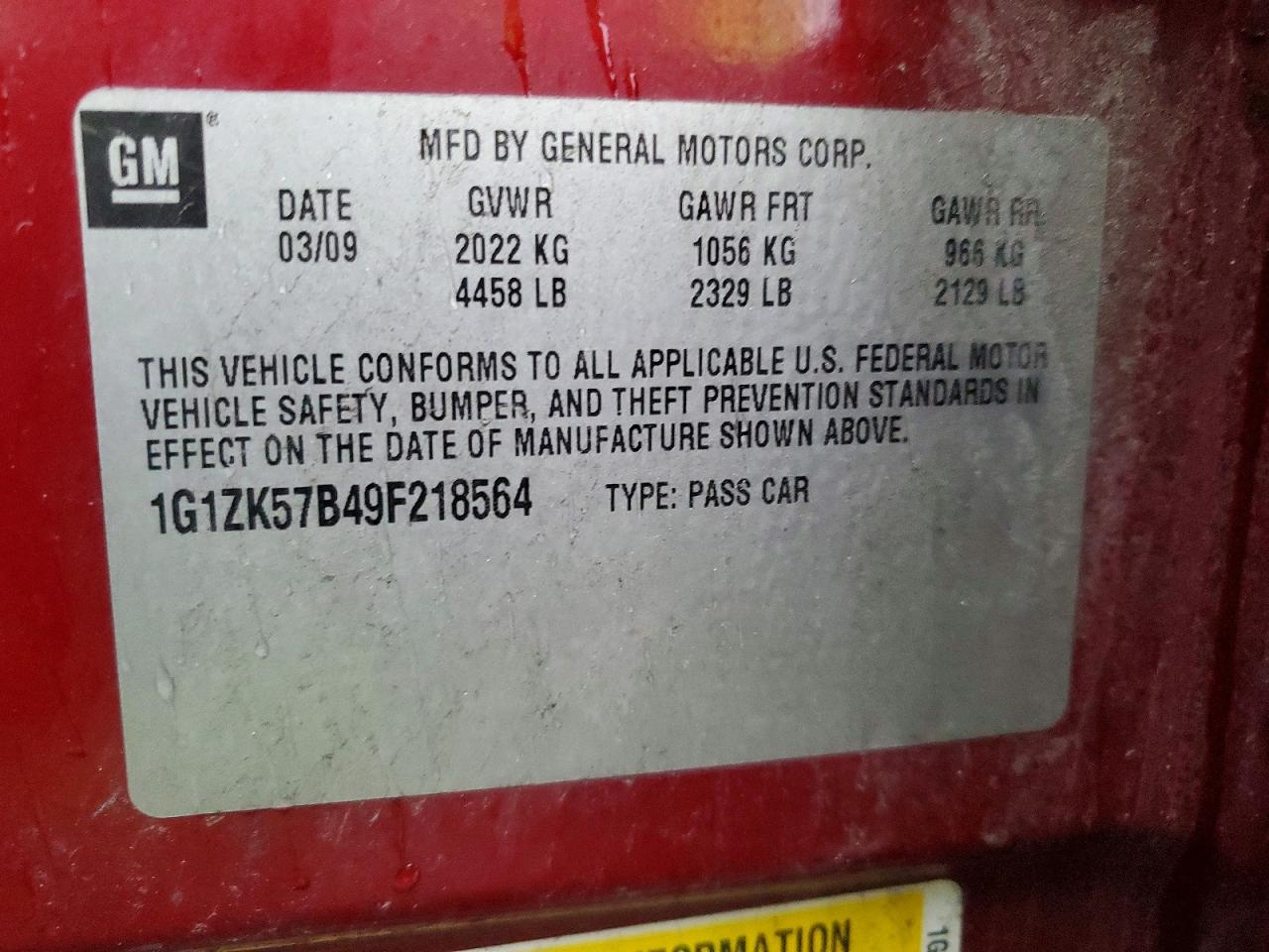 2009 CHEVROLET MALIBU LTZ photo 12