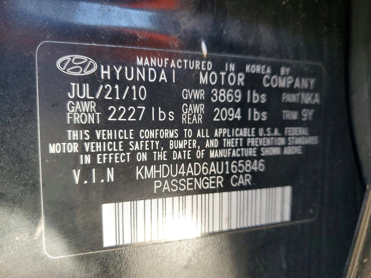 2010 HYUNDAI ELANTRA BLUE photo 34