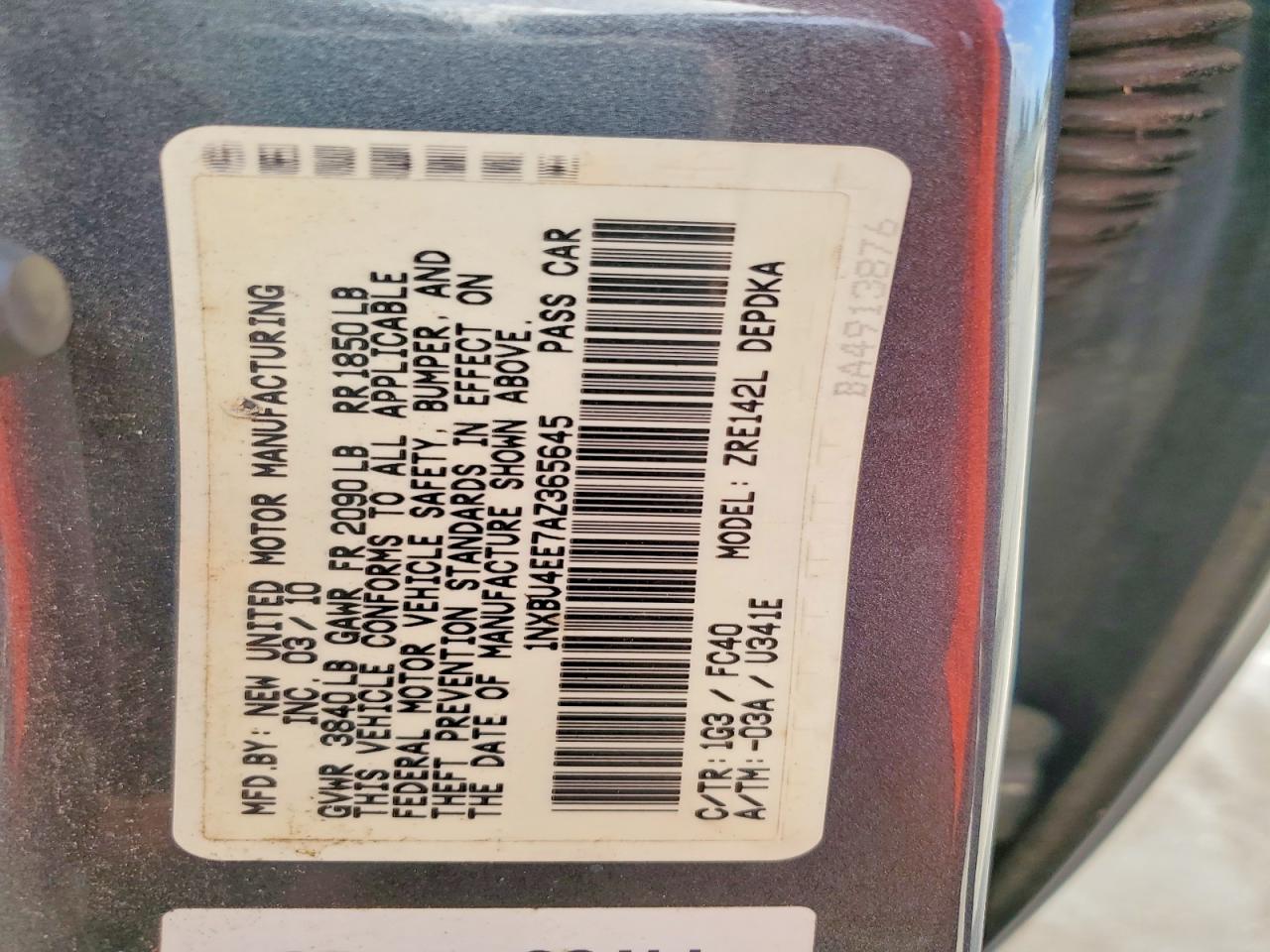 2010 TOYOTA COROLLA BASE photo 12