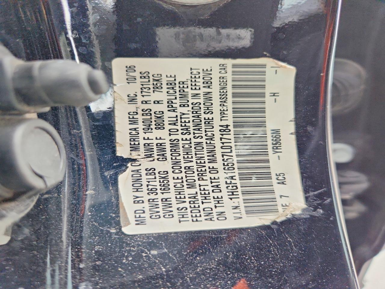 2007 HONDA CIVIC LX photo 13