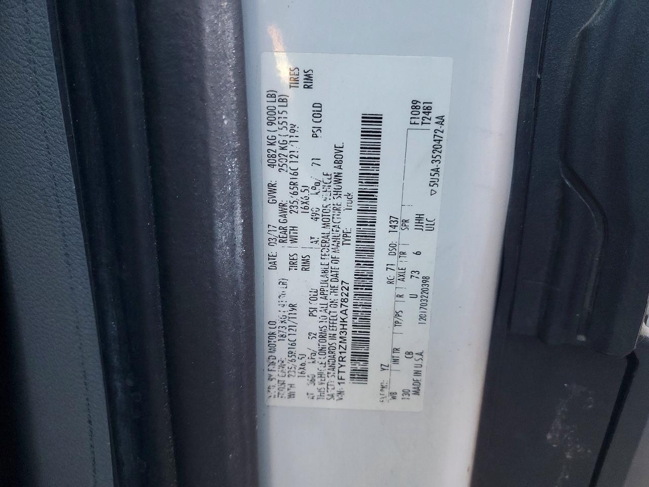2017 FORD TRANSIT T-250 photo 12