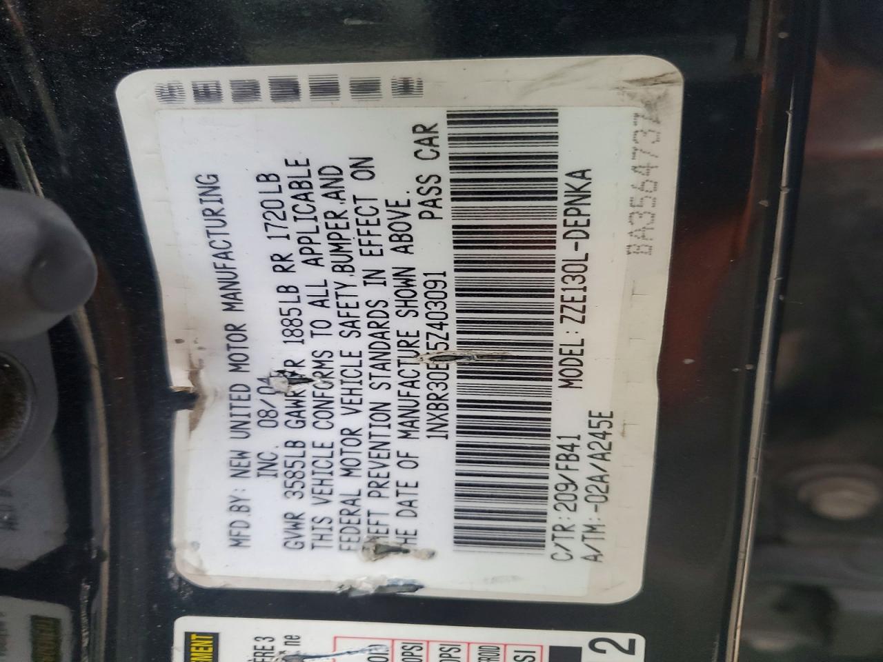 2005 TOYOTA COROLLA CE photo 12