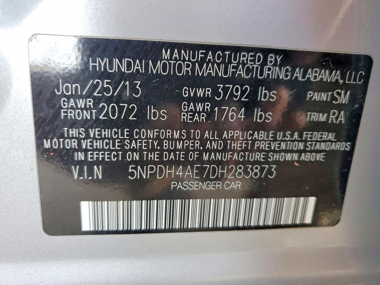 2013 HYUNDAI ELANTRA GLS photo 12