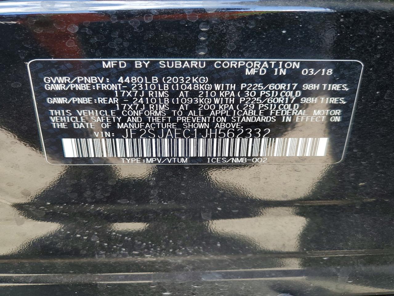 2018 SUBARU FORESTER 2.5I PREMIUM photo 13