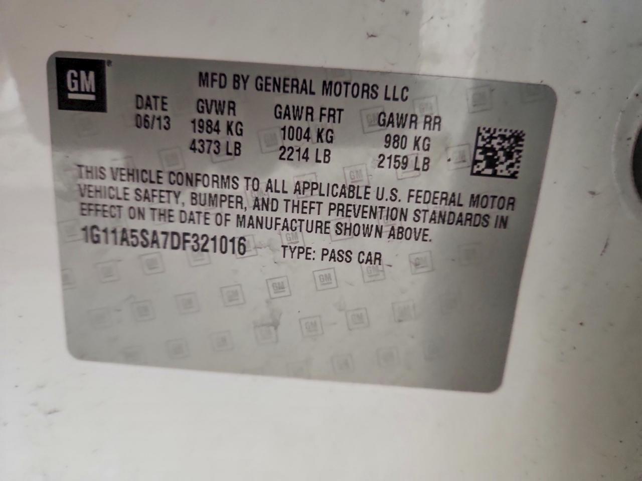 2013 CHEVROLET MALIBU LS photo 12