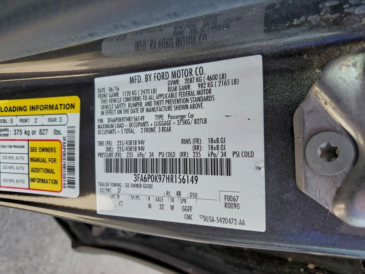 2017 FORD FUSION TITANIUM photo 13