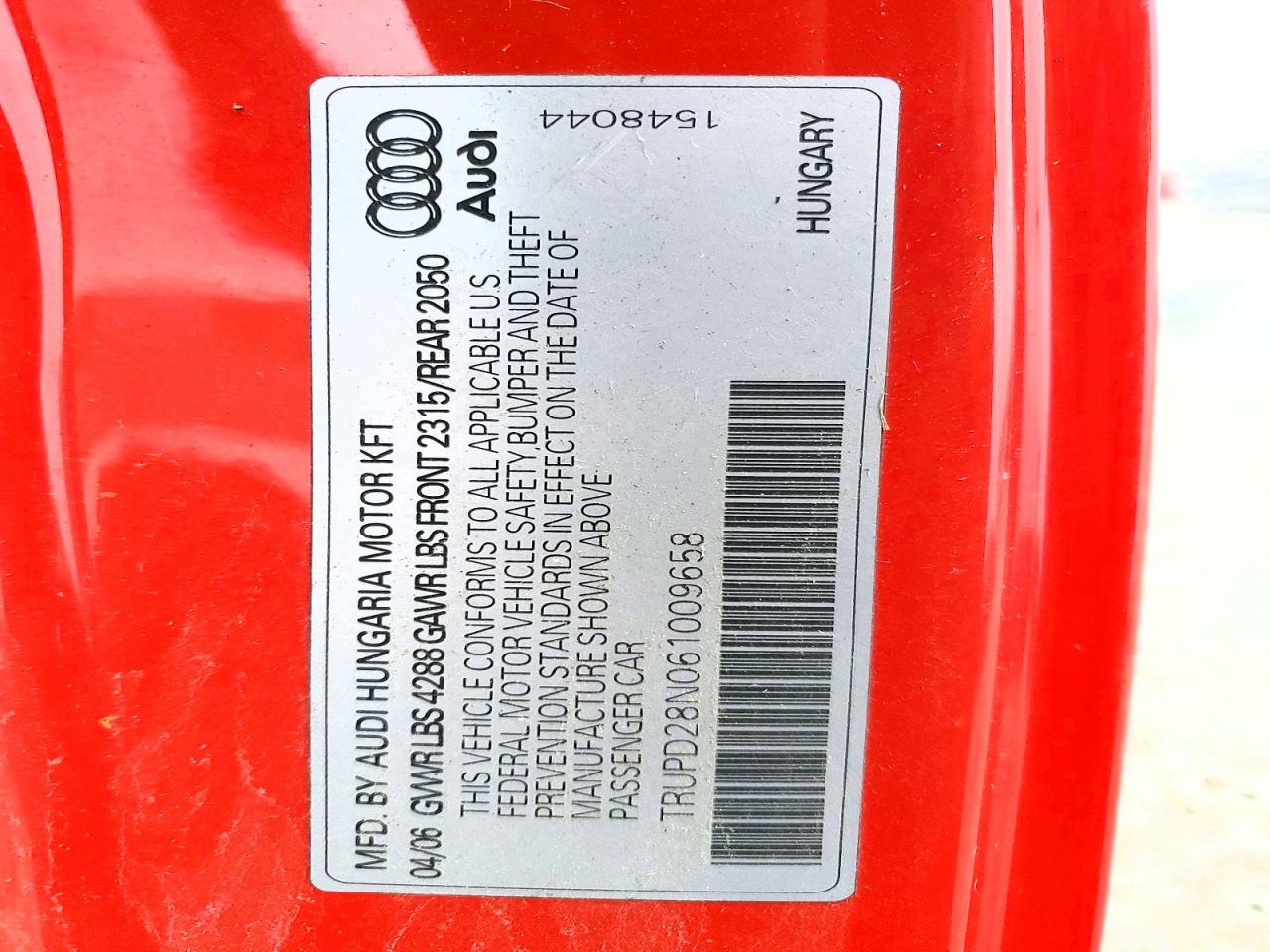 2006 AUDI TT QUATTRO SPECIAL photo 12