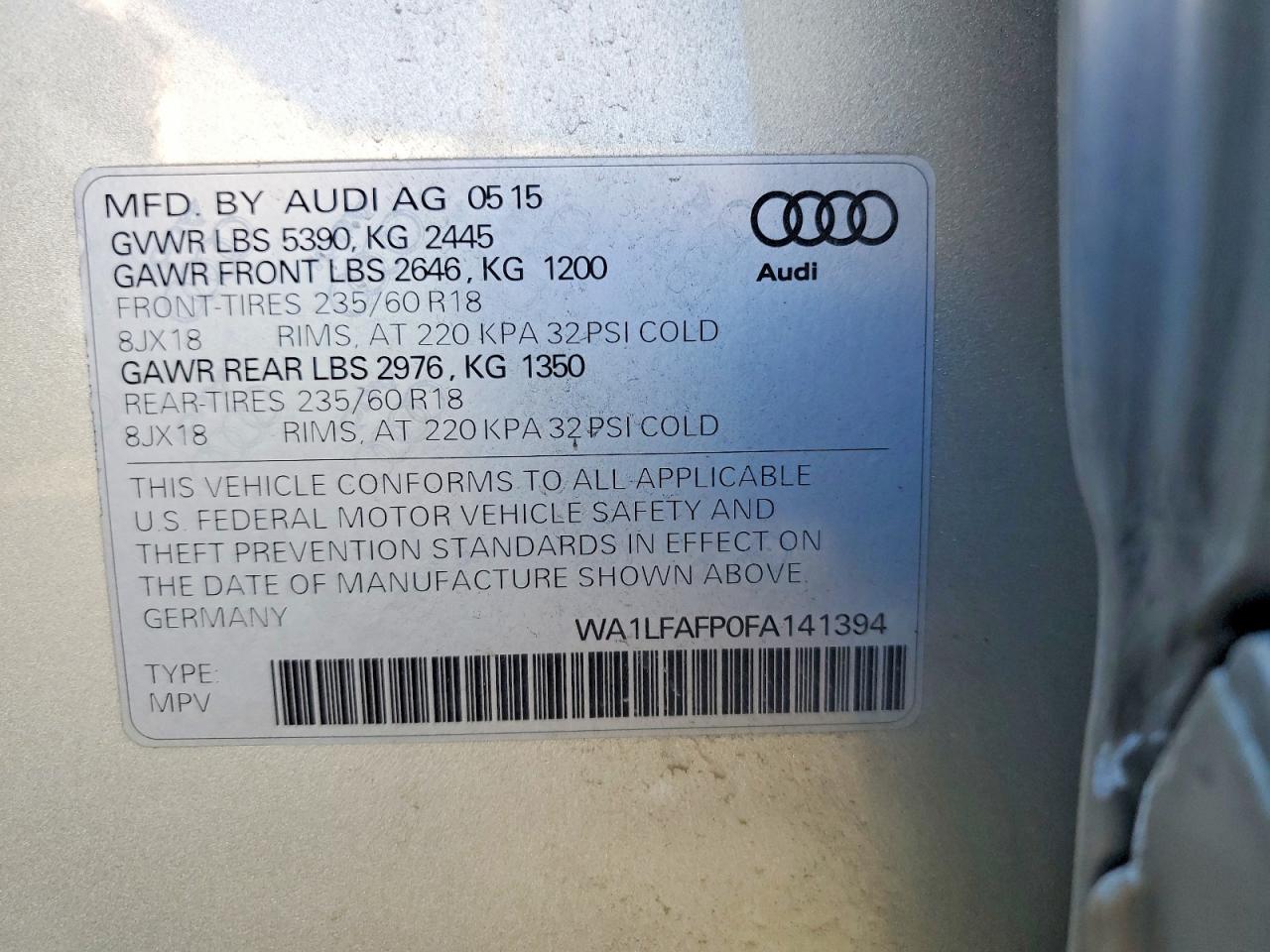 2015 AUDI Q5 PREMIUM PLUS photo 12