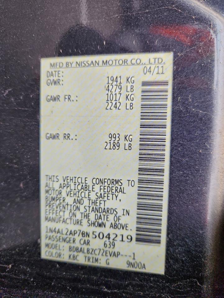2011 NISSAN ALTIMA BASE photo 12