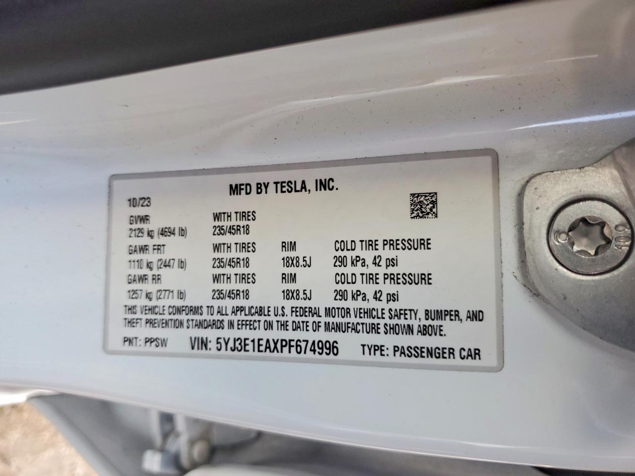 2023 TESLA MODEL 3 photo 12