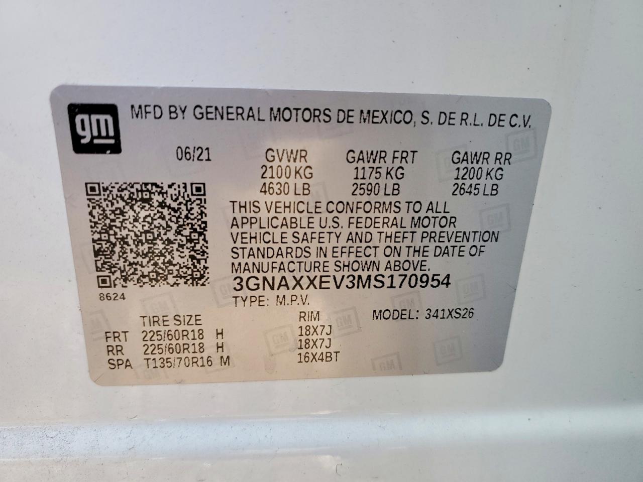 2021 CHEVROLET EQUINOX PREMIER photo 12