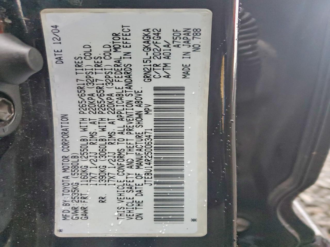 2005 TOYOTA 4RUNNER SR5 photo 13