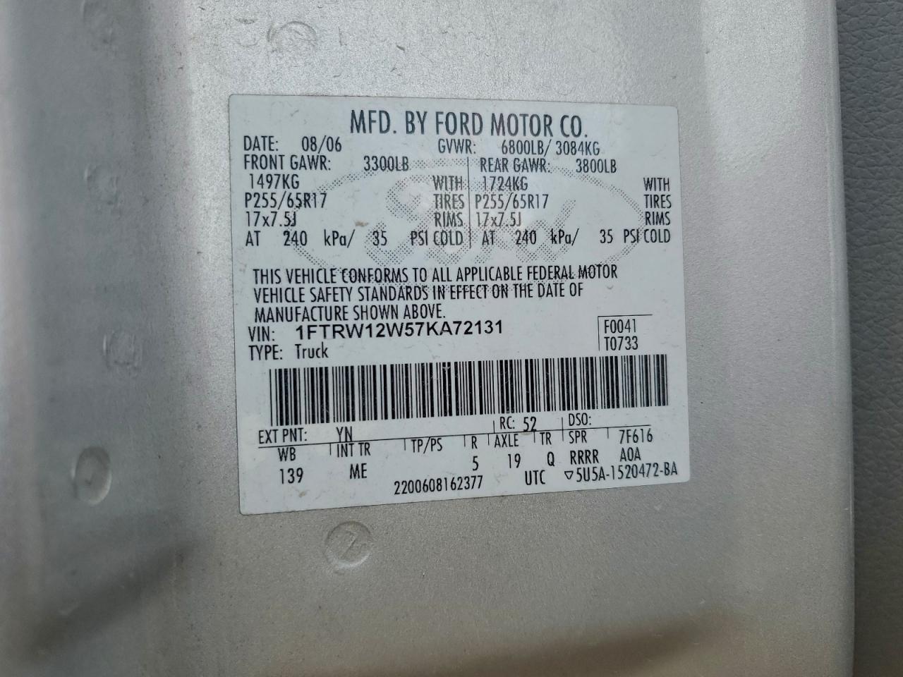 2007 FORD F150 SUPERCREW photo 13