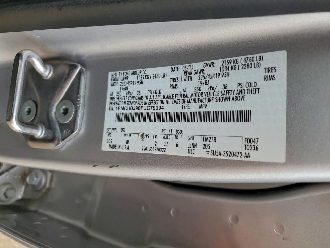 2015 FORD ESCAPE TITANIUM photo 13