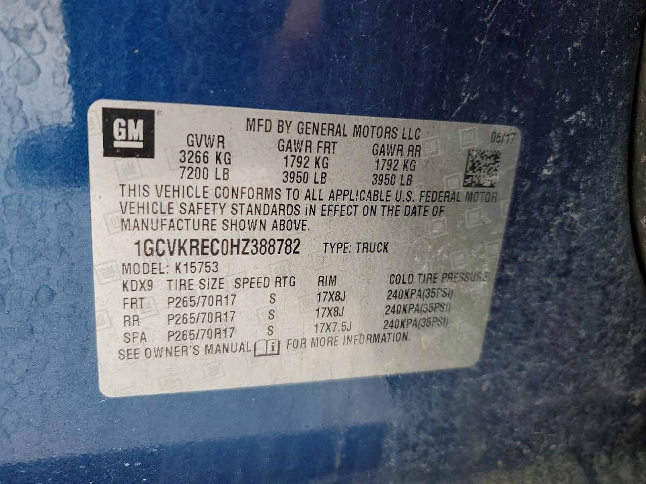 2017 CHEVROLET SILVERADO K1500 LT photo 12
