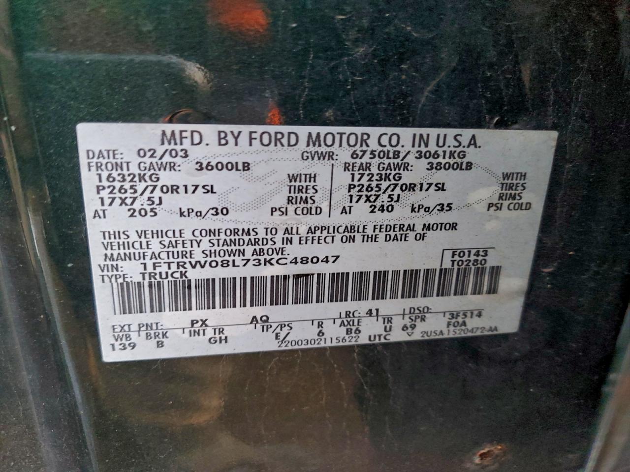 2003 FORD F150 SUPERCREW photo 12