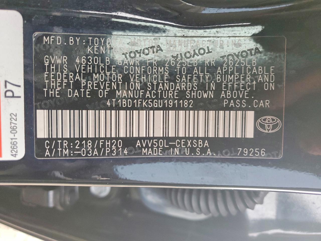 2016 TOYOTA CAMRY HYBRID photo 12