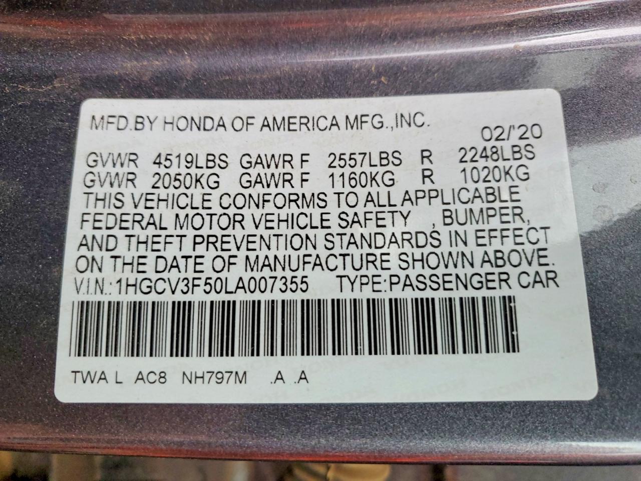 2020 HONDA ACCORD HYBRID EXL photo 12