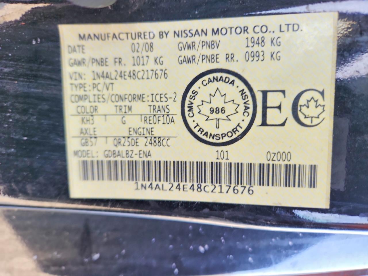 2008 NISSAN ALTIMA 2.5S photo 12
