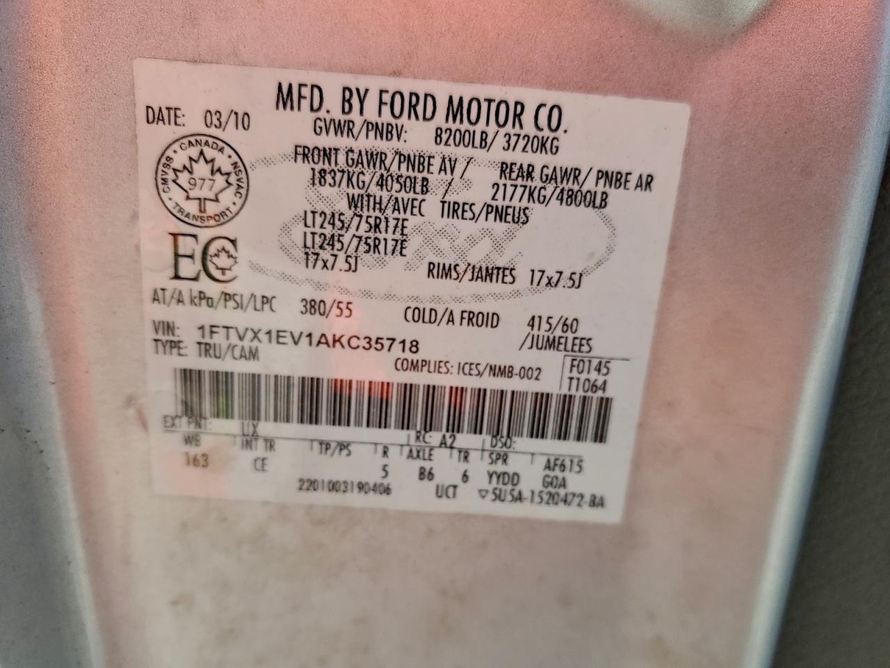 2010 FORD F150 SUPER CAB photo 13