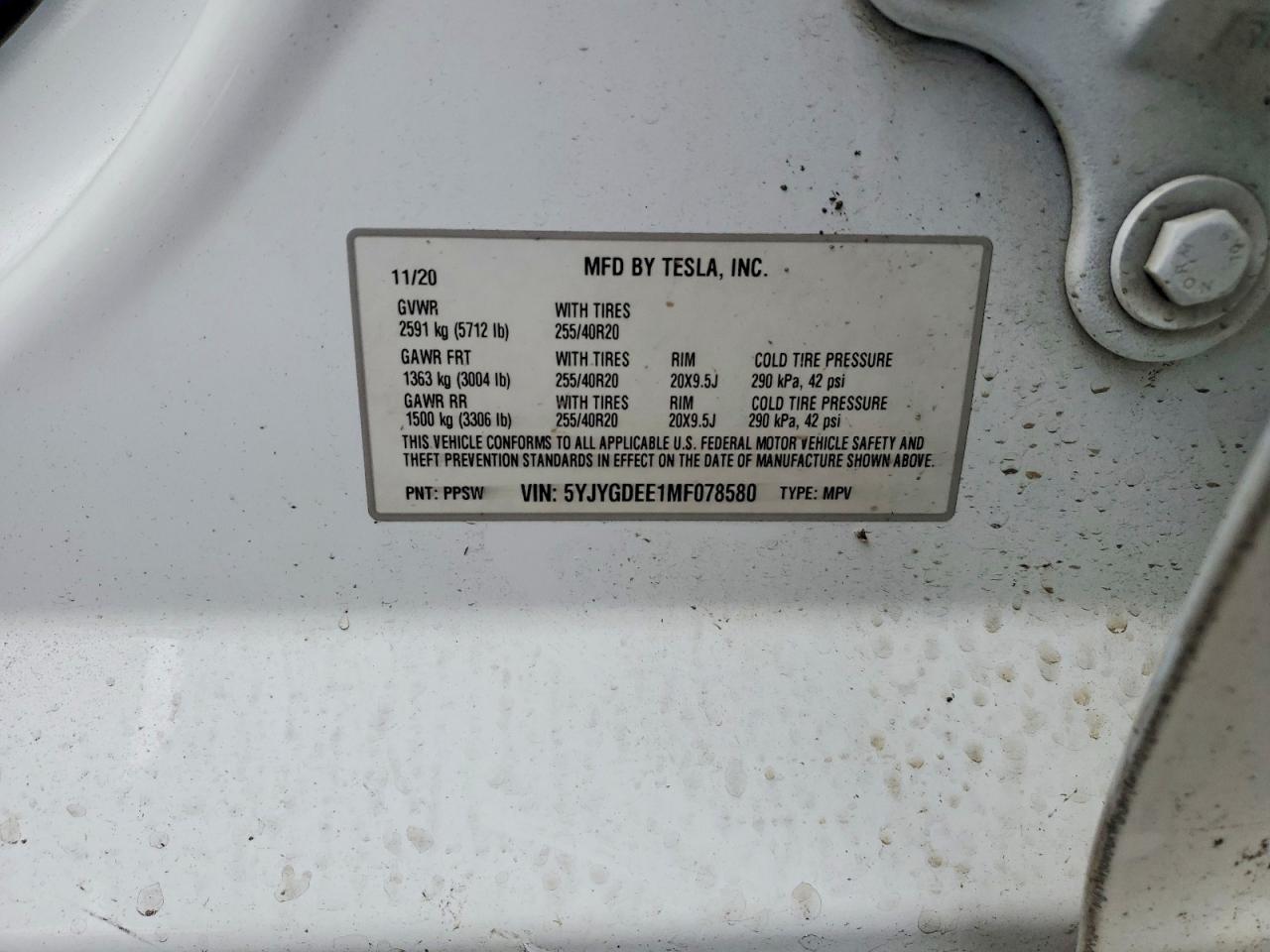 2021 TESLA MODEL Y photo 12