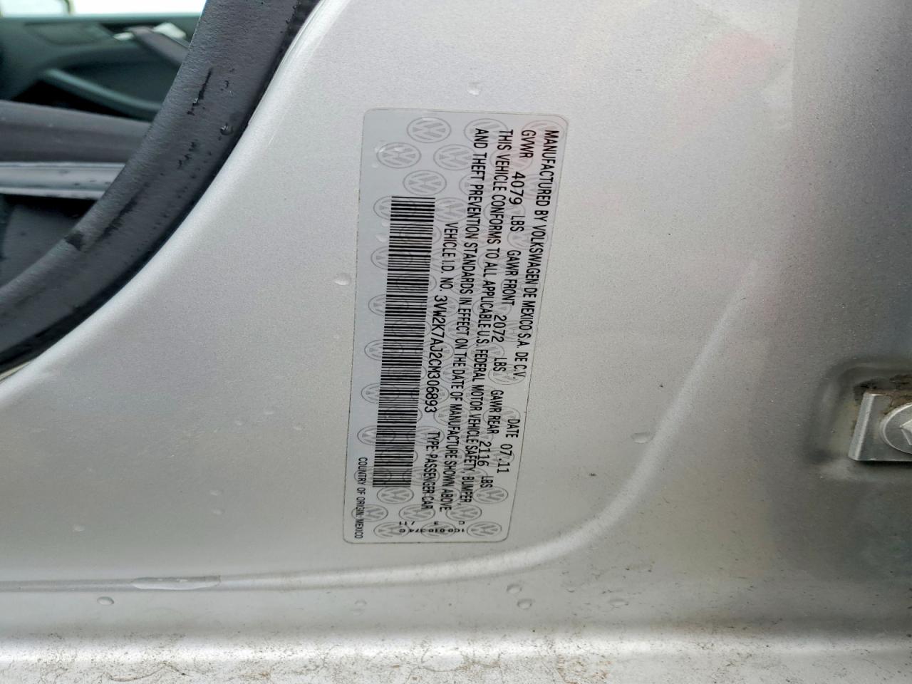 2012 VOLKSWAGEN JETTA BASE photo 12