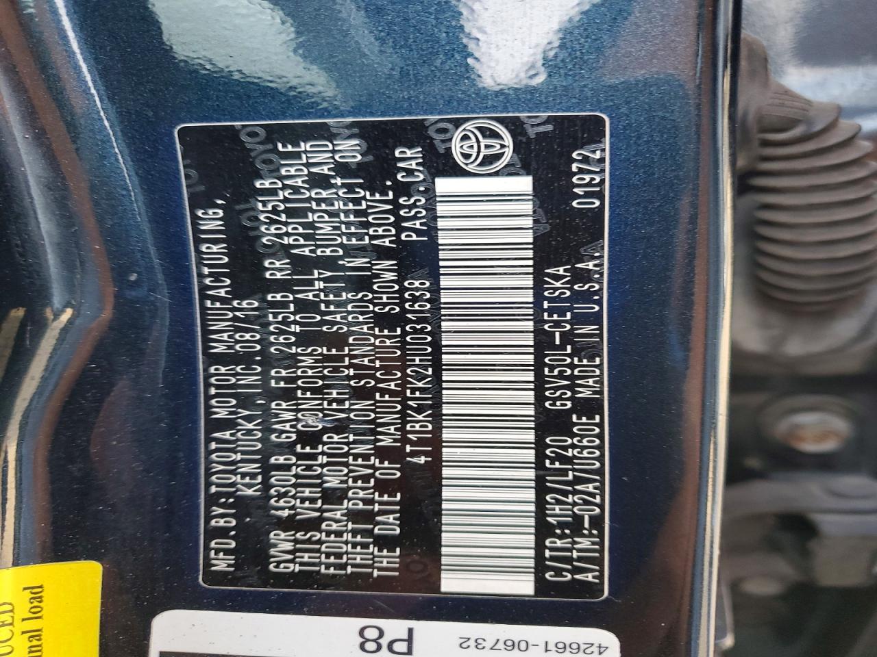 2017 TOYOTA CAMRY XSE photo 13