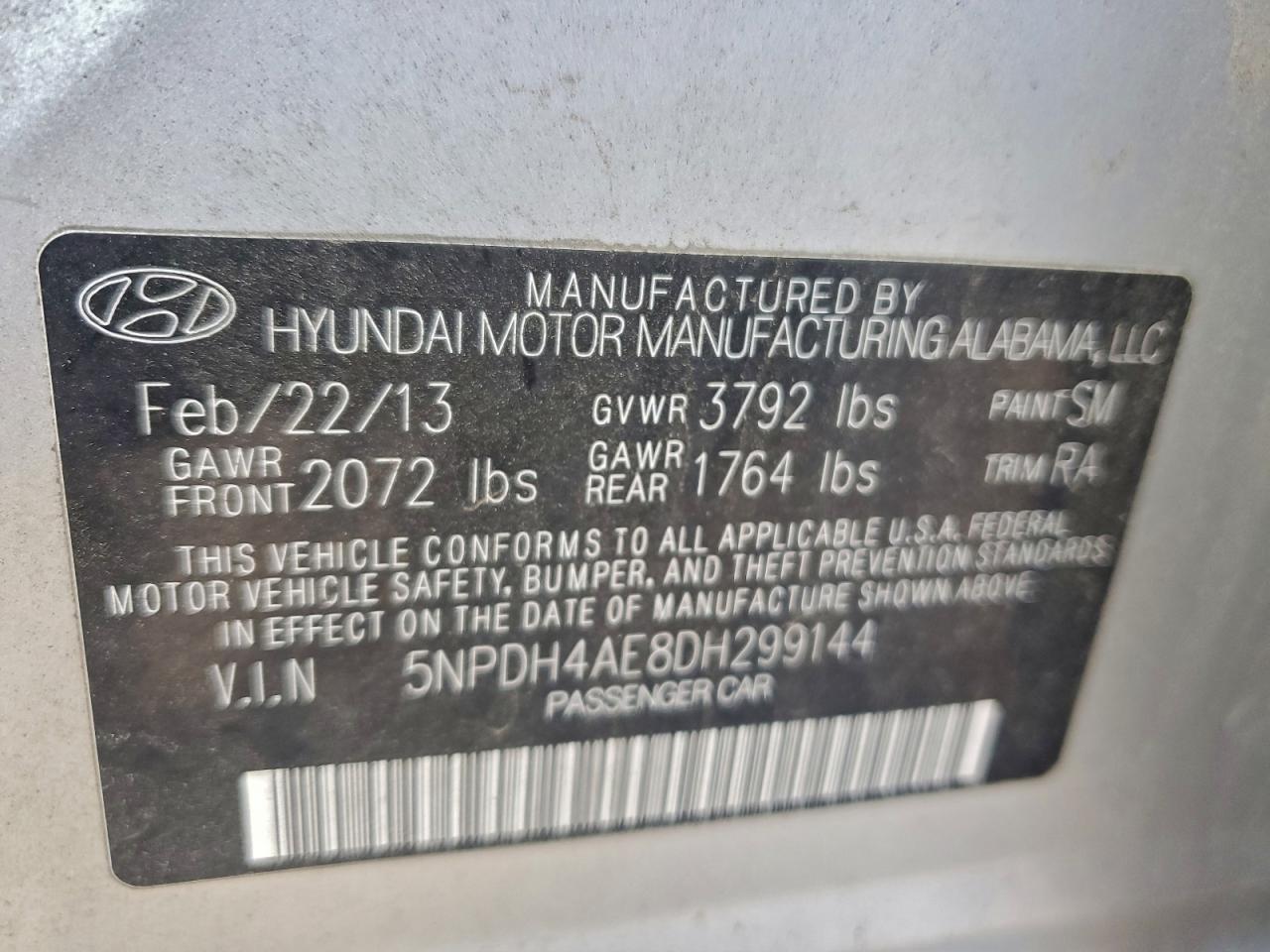 2013 HYUNDAI ELANTRA GLS photo 12