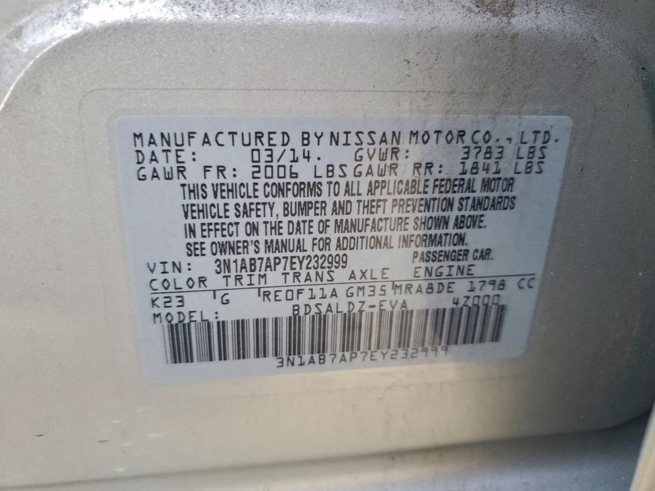 2014 NISSAN SENTRA S photo 12